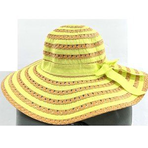 Chatties Straw and Ribbon Wide Brim Hat